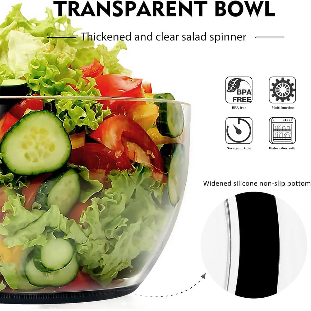LMETJMA 6.3 QT molette à salade grand séchoir à laitue Spinner à une main presse facile grand séchoi