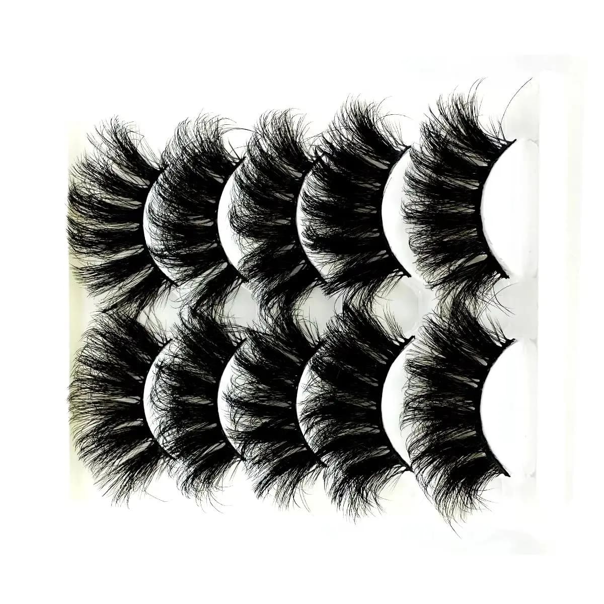 5 paires 25mm 8D cils de vison en vrac moelleux naturel Faux cils épais dramatique Faux cils de viso