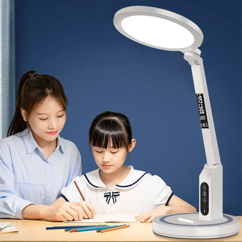 LED horloge lampe de Table USB rechargeable lampe de bureau à intensité variable lumière LED enficha