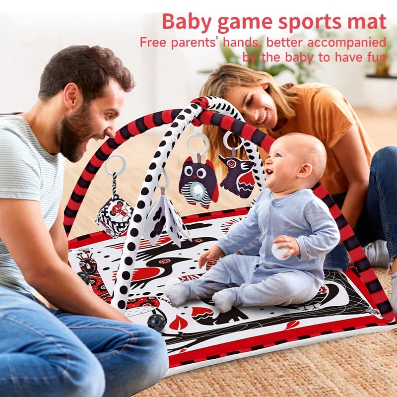 Tapis de jeu de gymnastique pour bébé de 0 à 36 mois, tapis de jeu pour activités du ventre, couvert