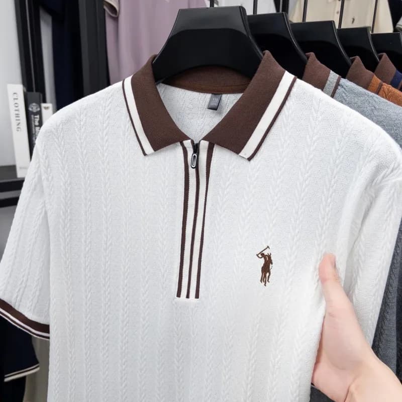 Marque de luxe à manches courtes polo shirt hommes Flip Top Summer Fashion jacquard design Golf pone