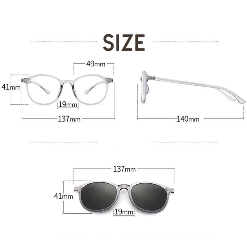 VCKA-Lunettes de soleil pour myopie pour femme, montures transparentes, lunettes polarisées, lunette