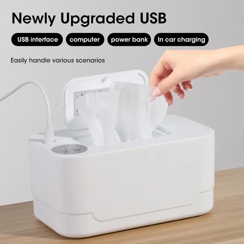 Chauffe-lingettes humides pour bébé, avec affichage LED, distributeur de serviettes humides, Portabl