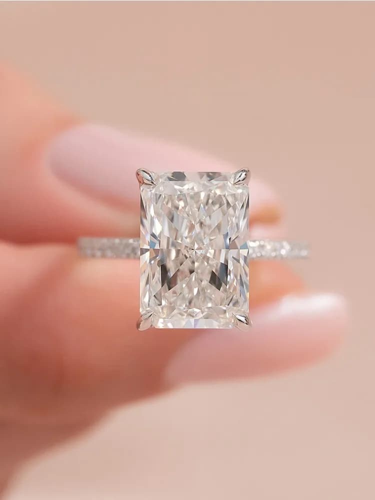 DWJ 2-5CT magnifique bague rectangulaire en Zircon en argent Sterling 925 pour les femmes anniversai
