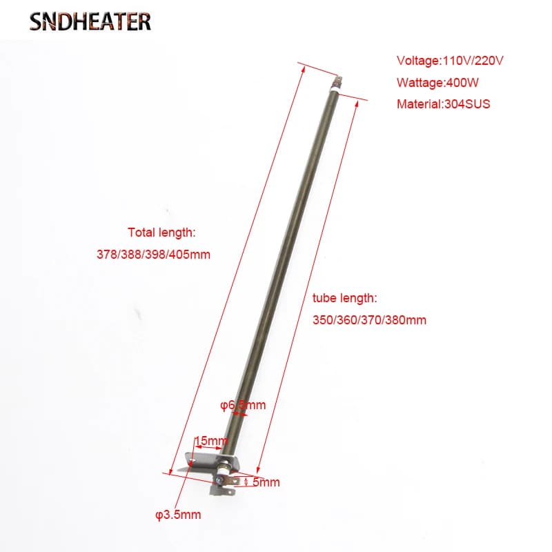 SNDHEATER 2 pièces radiateurs d'air haute température 110 V/220 V 400 W Tube chauffant pour four éle
