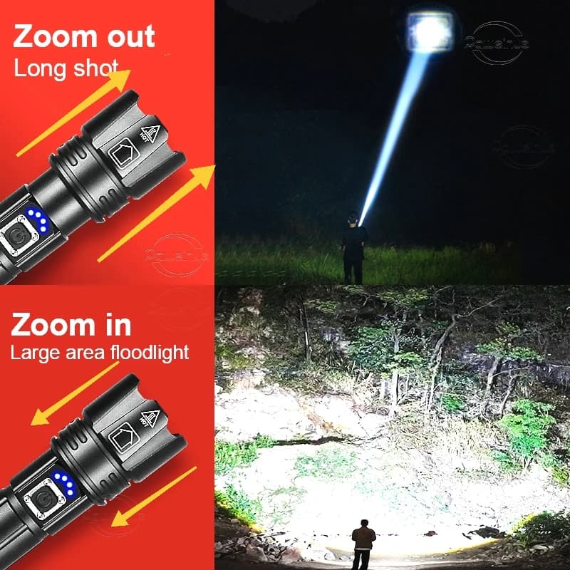 Lampe de poche LED la plus puissante torche Rechargeable allumant la lanterne tactique 3000M lampe d
