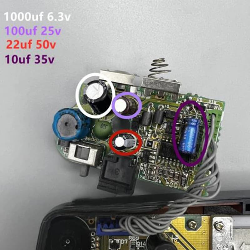 Condensateurs pour remplacement de réparation de condensateurs de carte mère Sega Gamegear Gg