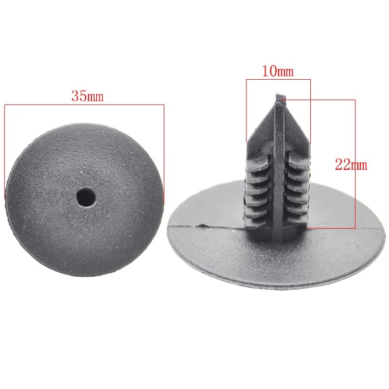 50 pièces 10mm Rivets en plastique attaches porte garde-boue pare-chocs couverture punaise Clips Cli