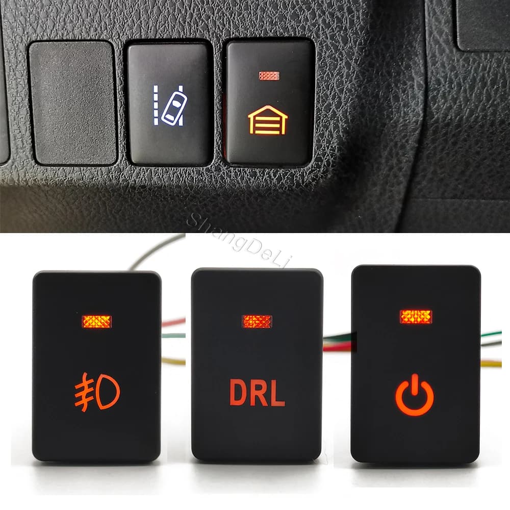 Phare antibrouillard DRL Led pour voiture, 1 pièce, projecteur, verrouillage Diff, Radar, bouton de 