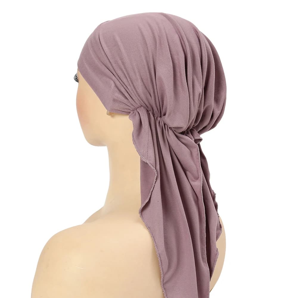 Bandeau de styliste pour femmes, solide, musulman, extensible, intérieur, Hijab, mode, Turban en Pol