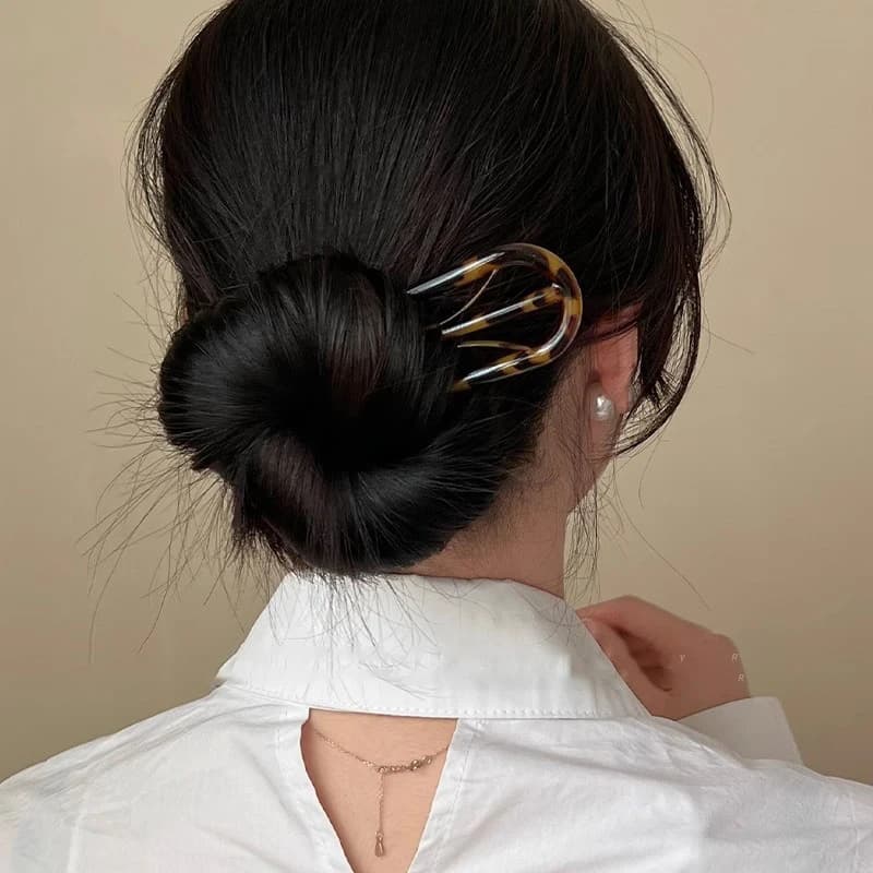 Feuilles d'acétate en forme de U bâton de cheveux fourchette à cheveux outils de coiffure épingle à 
