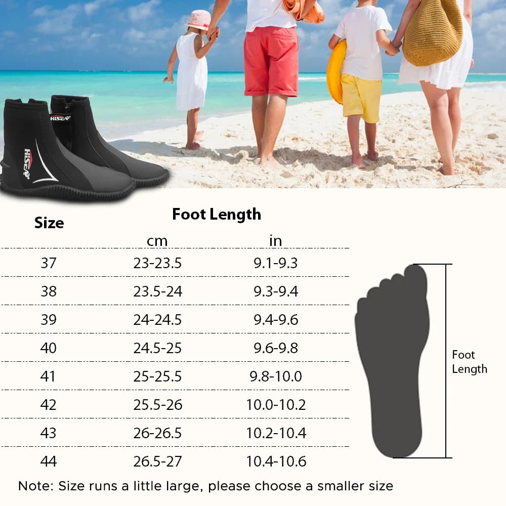 Bottes de plongée en néoprène 5mm, bottes de combinaison avec fermeture éclair latérale pour hommes 