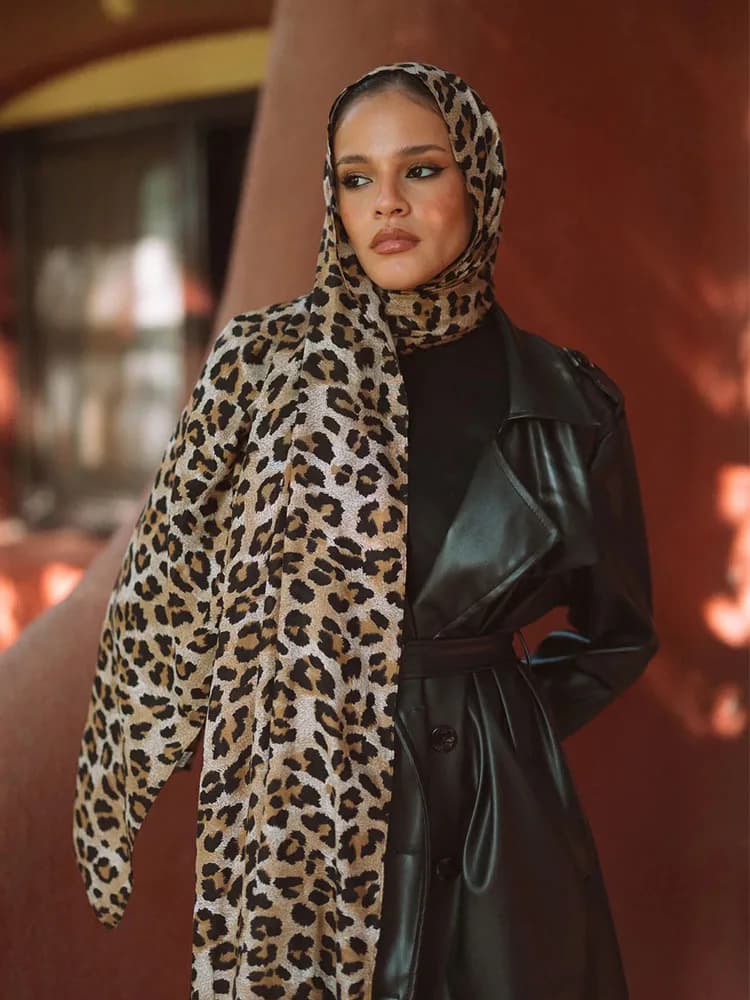 Hijabs musulmans pour femmes Ramadan, foulards imprimés léopard printemps, châle de luxe, hijab Eid,