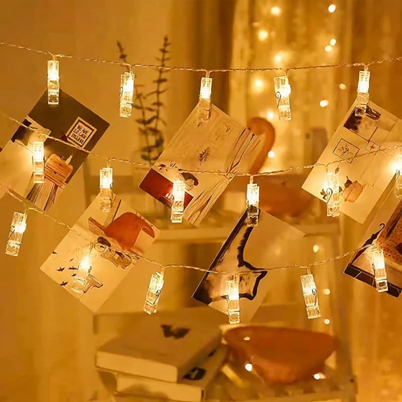 Guirlande lumineuse à Clip Photo, 10/20/30/40Led, 1 paquet, guirlande lumineuse pour suspendre des c