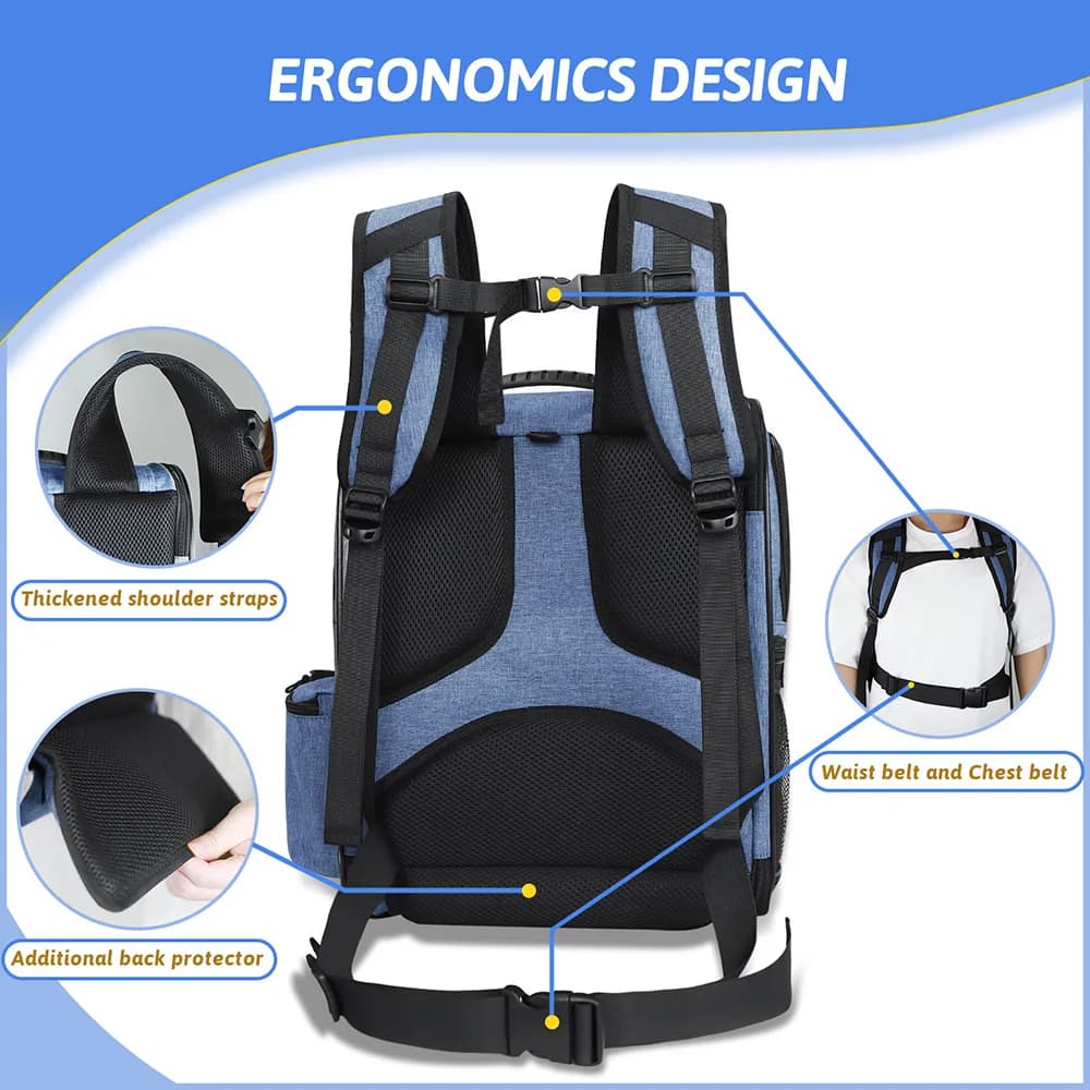 Sac de transport pour chien, sac à dos à Double épaule pour animaux de compagnie, cadre robuste, res