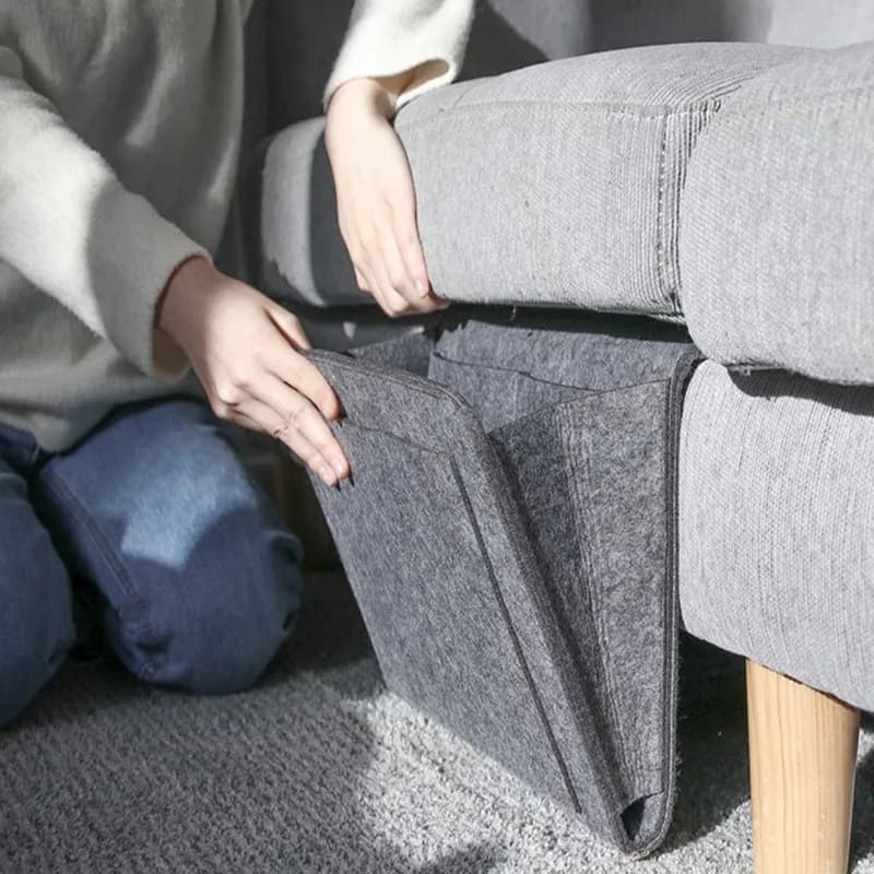 Sac de rangement suspendu en feutre, dortoir, lit, canapé, chambre à coucher, tapis, contenu de maga