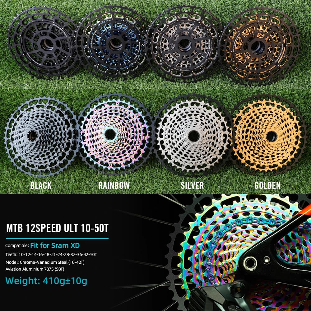 SPEDAO 10-50T 11-50T 10-52T Cassette de vélo 12 vitesses VTT Roue libre 12S Pignon de montagne XD HG