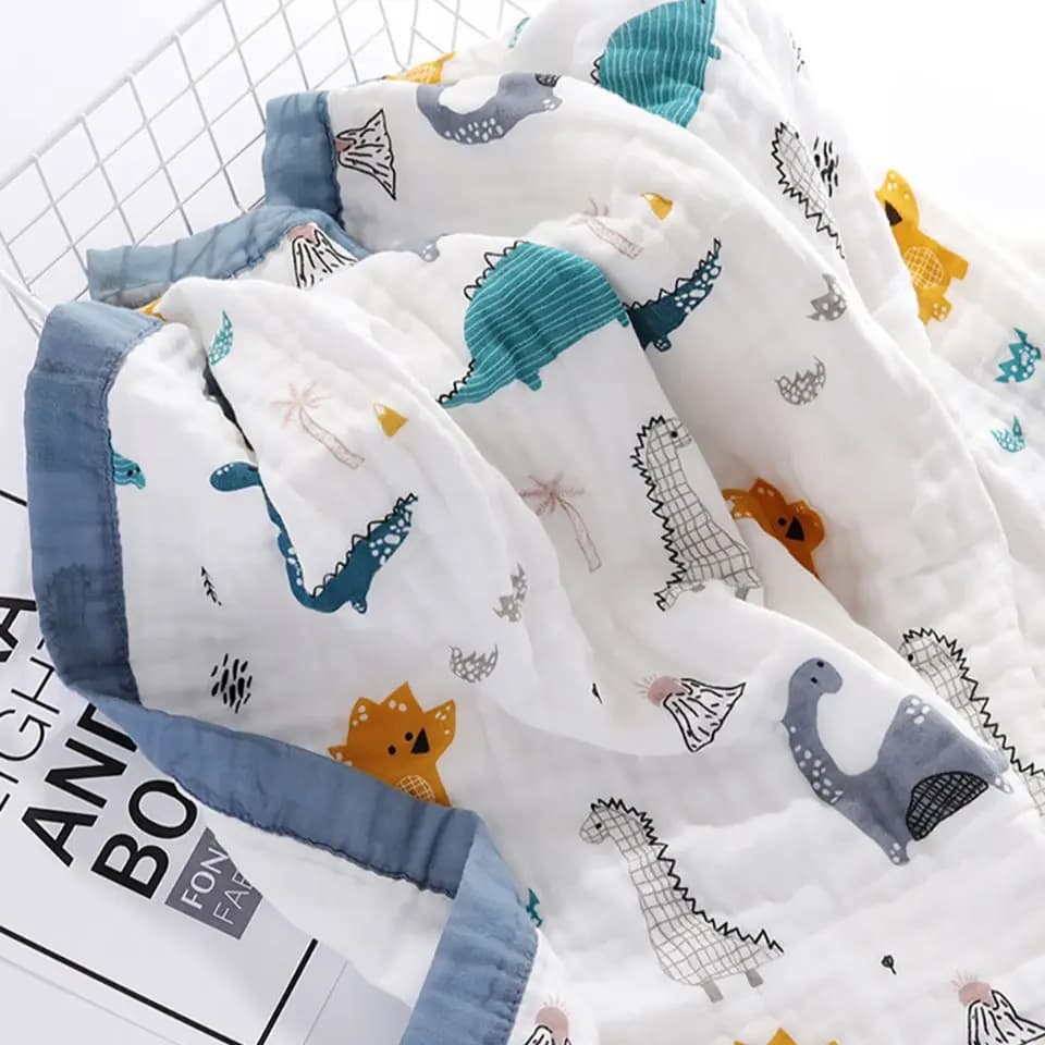 Couvertures pour bébé 6 couches 100% gaze de coton, enveloppe respirante pour bébé, douce et absorba