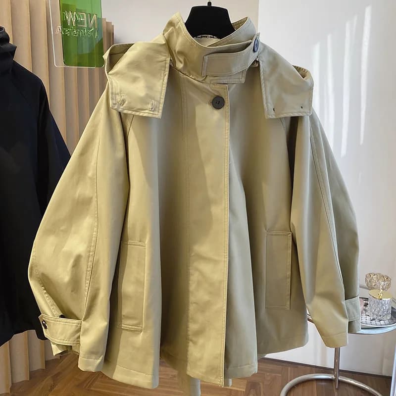 Coupe-vent de travail à capuche pour femme, streetwear tendance, vêtements d'automne, manteau de fêt