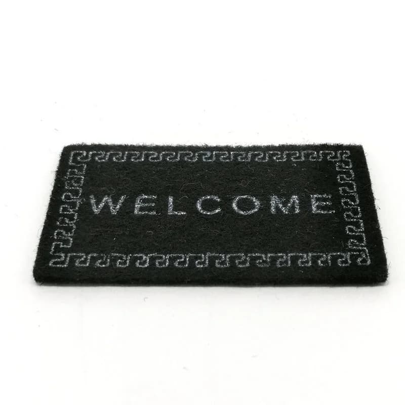 Tapis Miniature pour maison de poupée, 2 pièces, tapis de bienvenue noir, accessoires pour maison de