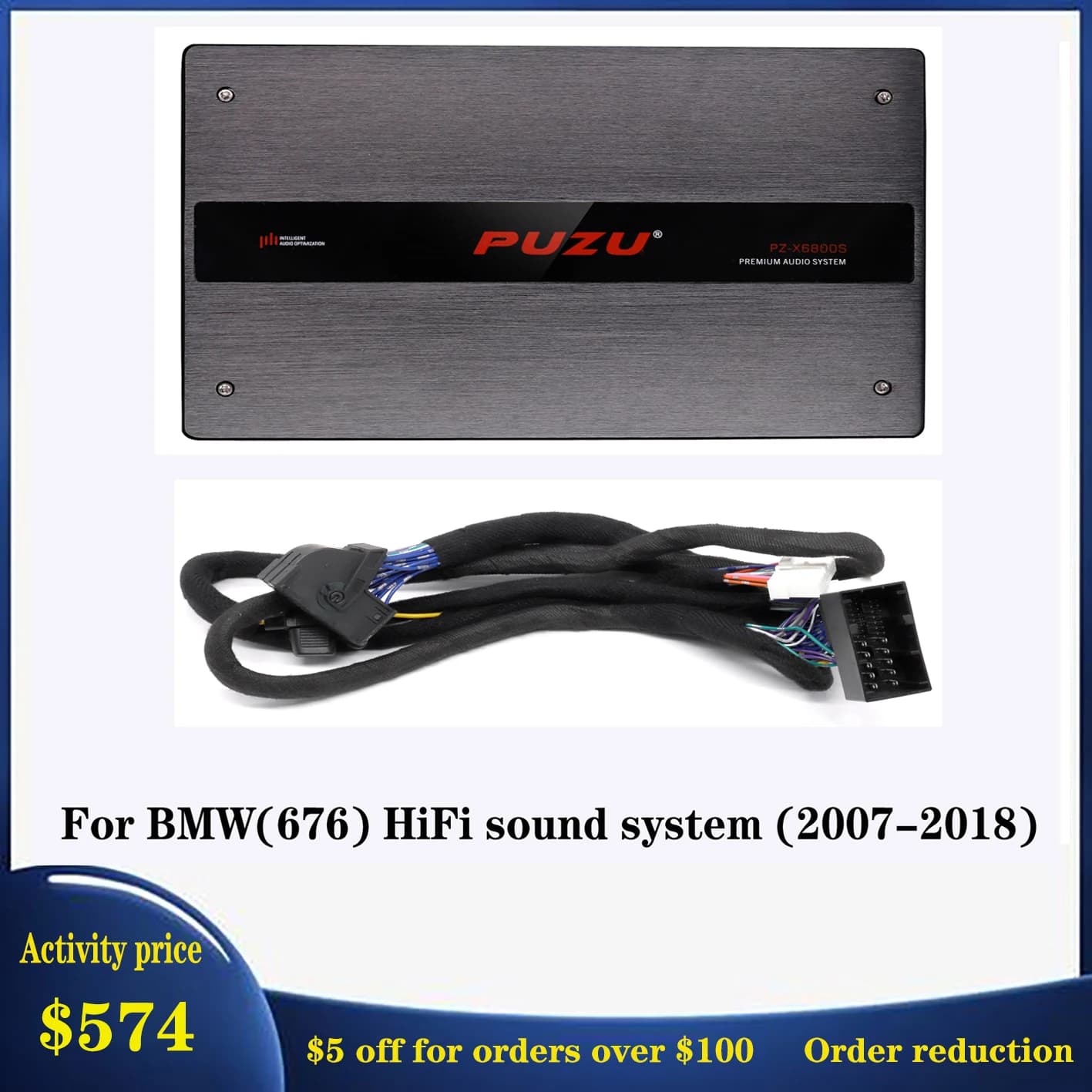 PUZU PZ-X6800S 6ch à 10ch Premium Car Audio DSP Processeur Intégré 8ch Amplificateur Puissance de So