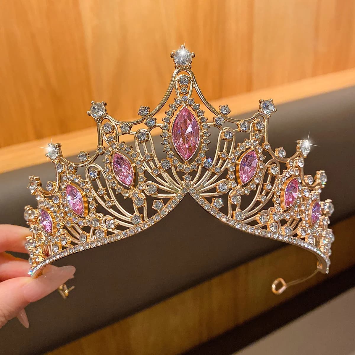 1 grande couronne, bandeau de tempérament à la mode, accessoire pour cheveux à vent doux, adapté aux