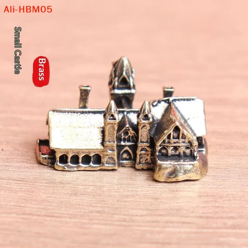 (HB05) Miniatures de maisons en laiton, figurines, châteaux, architecture, micro-paysages, artisanat