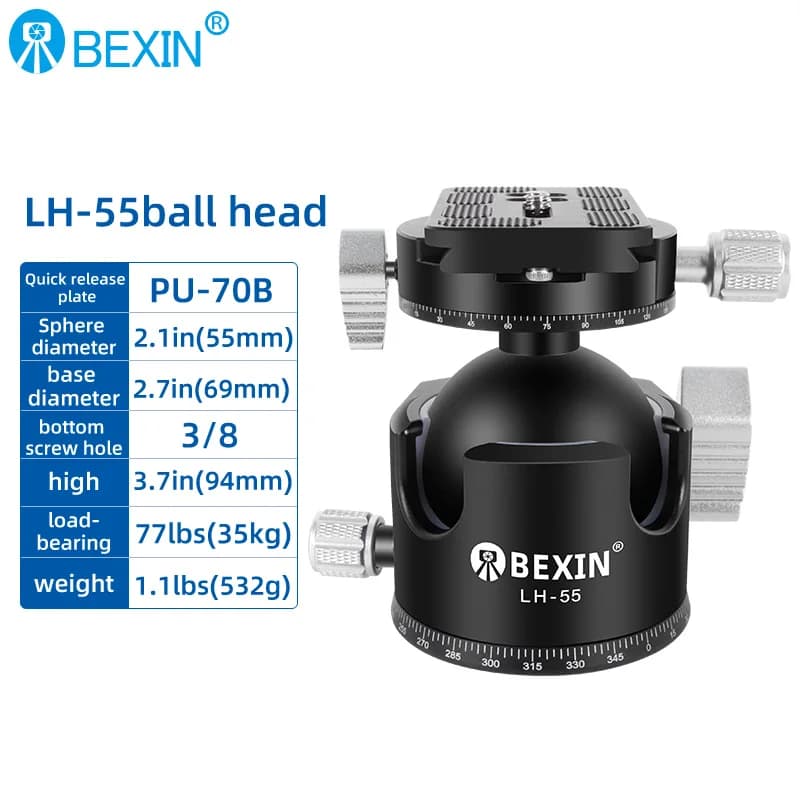 Centre de gravité bas 55mm ~ 28mm trépied rotule Double encoche en U profil Ultra-bas réglage d'amor