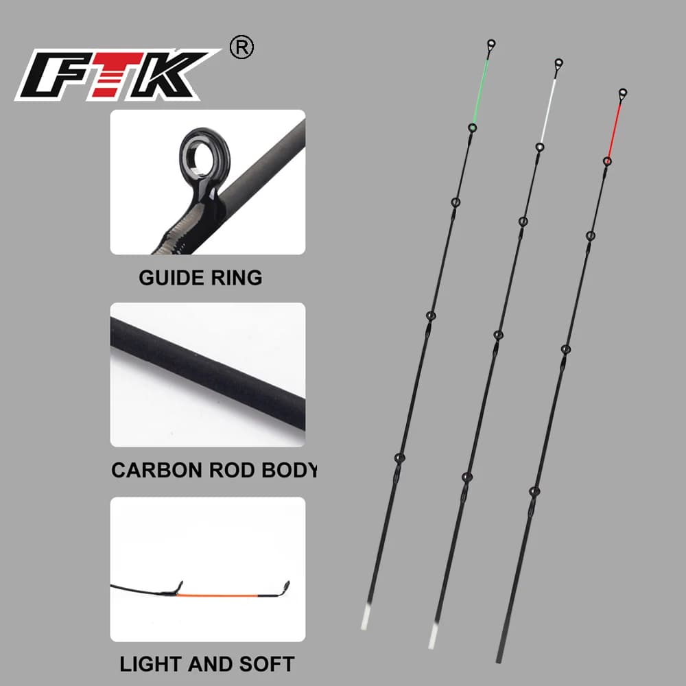 FTK Fiber Glass Top Tip M/L/H 50-120g Feeder carp rod Top Tip Accessoires de pêche Matériel de pêche