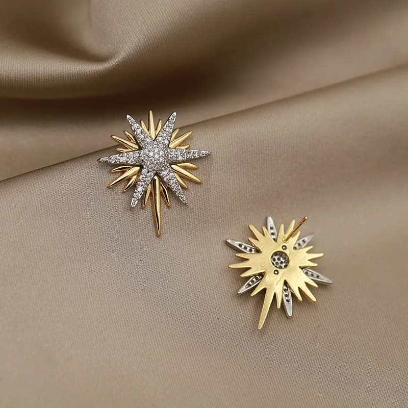 Boucles d'oreilles étoile en zircone pour femmes, nouveau Design de vue, marque de mode, fleur en cr