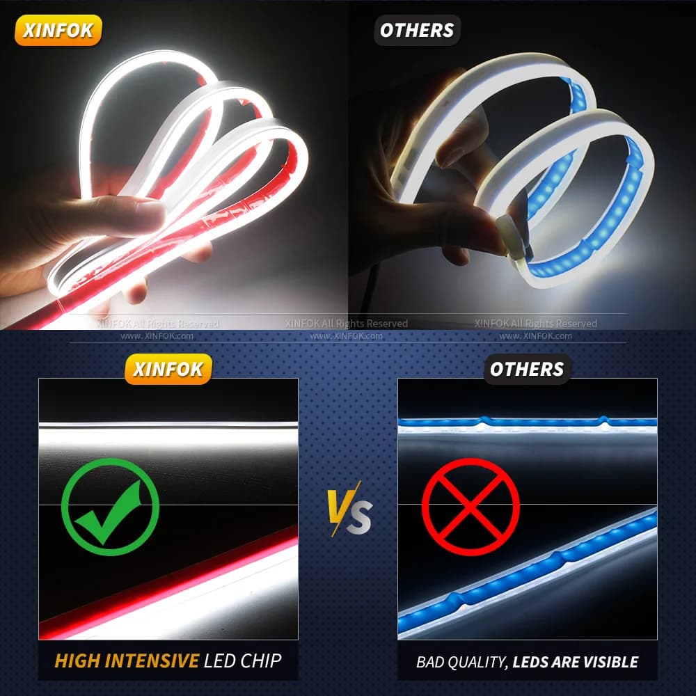 XINFOK Bande lumineuse LED universelle pour capot de voiture, lampes décoratives d'ambiance pour voi