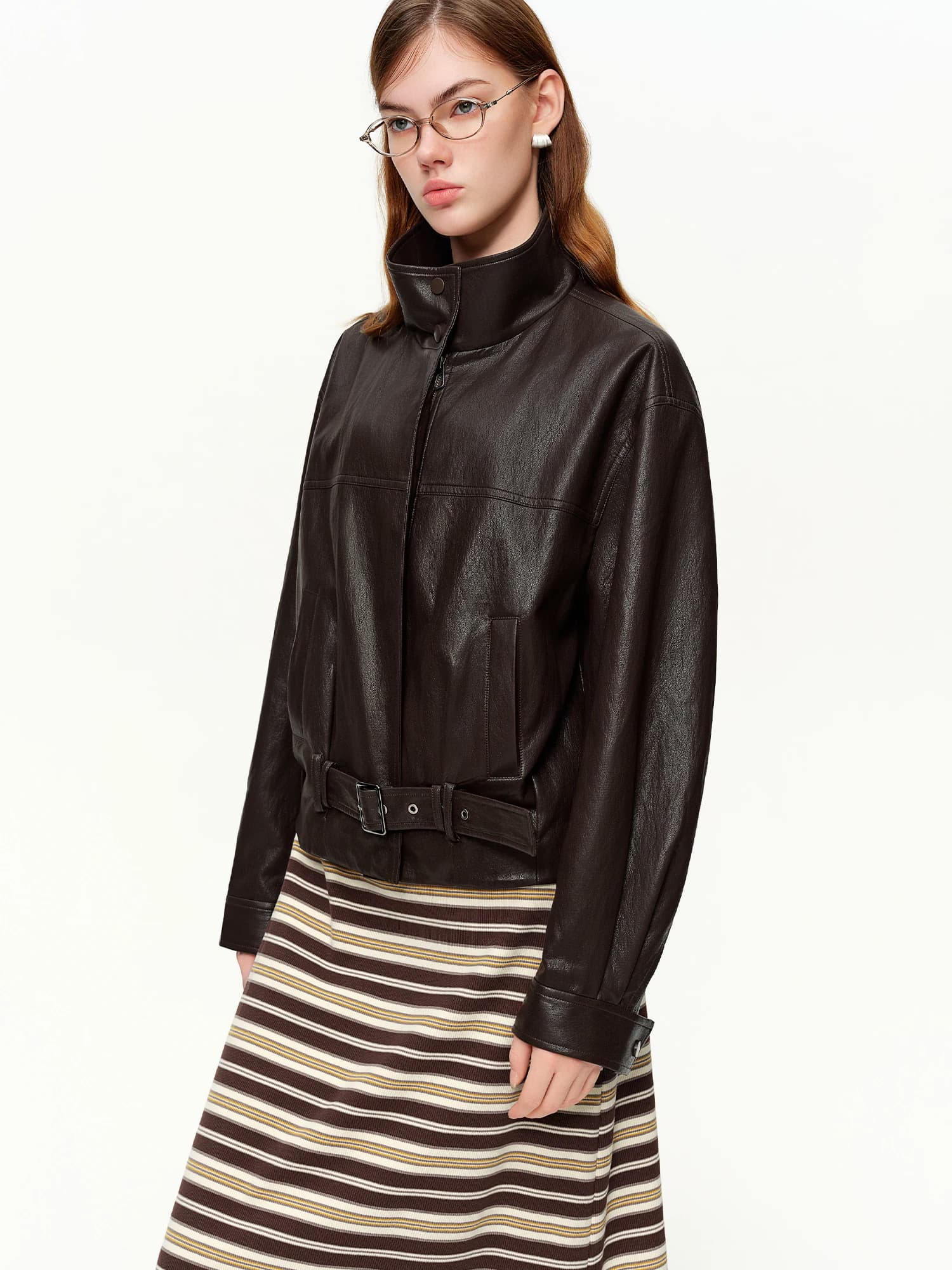 Veste en cuir décontractée de style coréen DUSHU, nouvelle collection printemps 2026, veste courte d