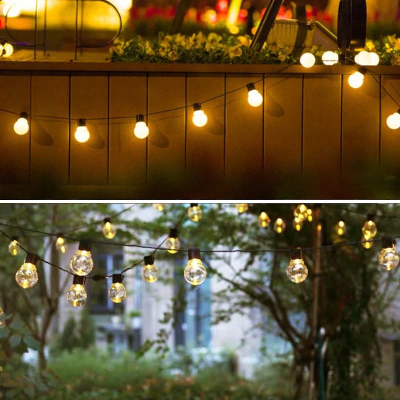 Guirlande lumineuse Led solaire d'extérieur, ampoule de rue G50, pour jardin, vacances, décoration d