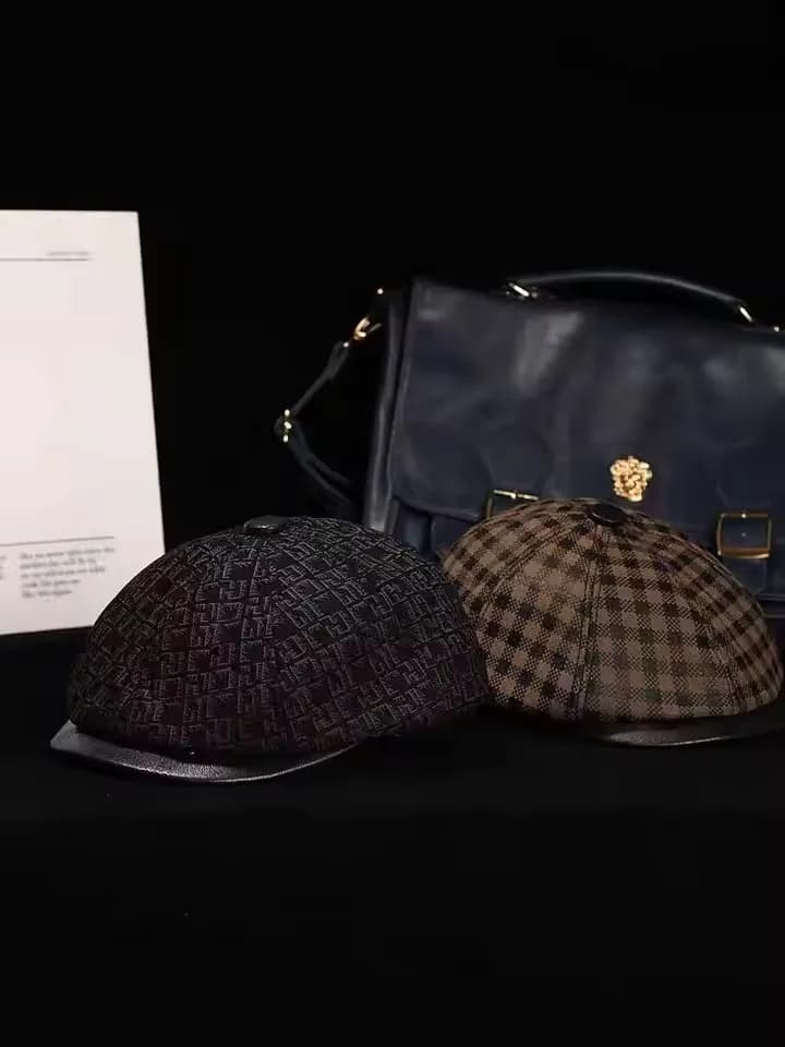 Nouveau chapeau Boina en cuir véritable daim mat béret en peau de mouton chaud hiver coton hommes re