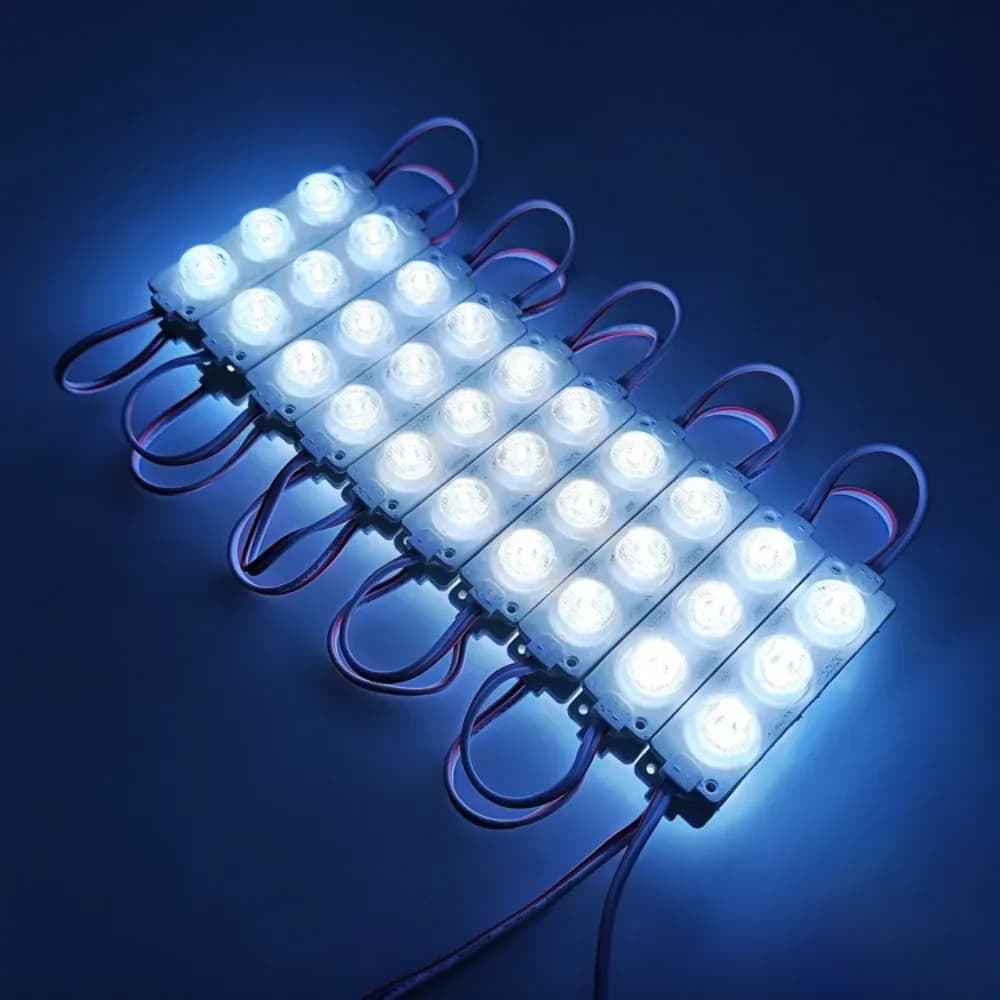 20 pièces Super lumineux 3 LED Module lumières 12V extérieur étanche pour magasin publicité panneau 