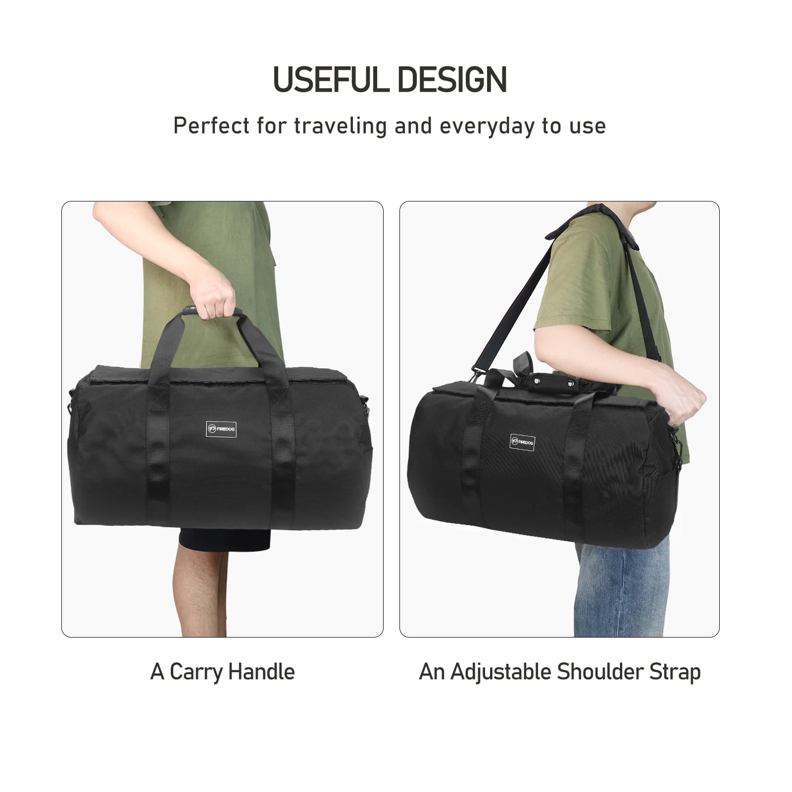 FIREDOG Anti-odeur avec serrure Organisateur de voyage de grande capacité Sac de sport de rangement