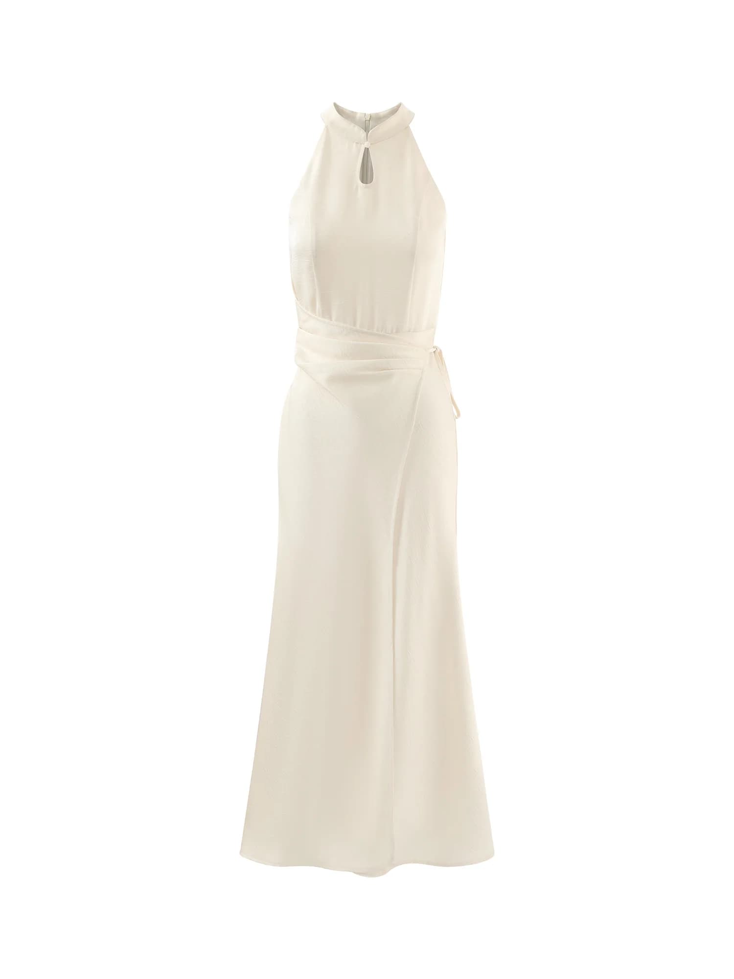 Robe longue en Jacquard élégante, Style chinois, sans manches, coupe drapée, tenue d'inspiration Vin