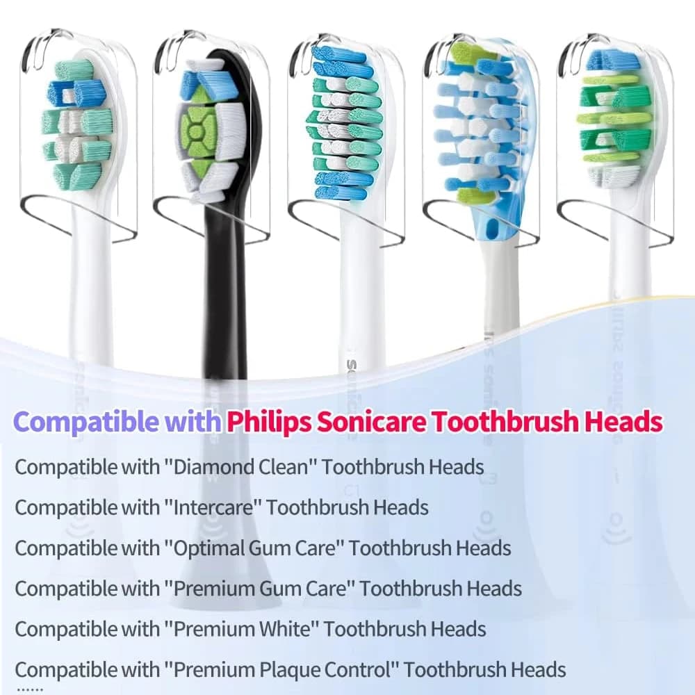 Couvre-têtes de brosse à dents réutilisables, 6 pièces, compatibles avec les têtes de brosse à dents