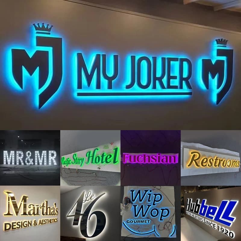 Enseigne Métallique Lumineuse Personnalisée avec Logo d'Entreprise, Lettres LED pour Salon de Beauté
