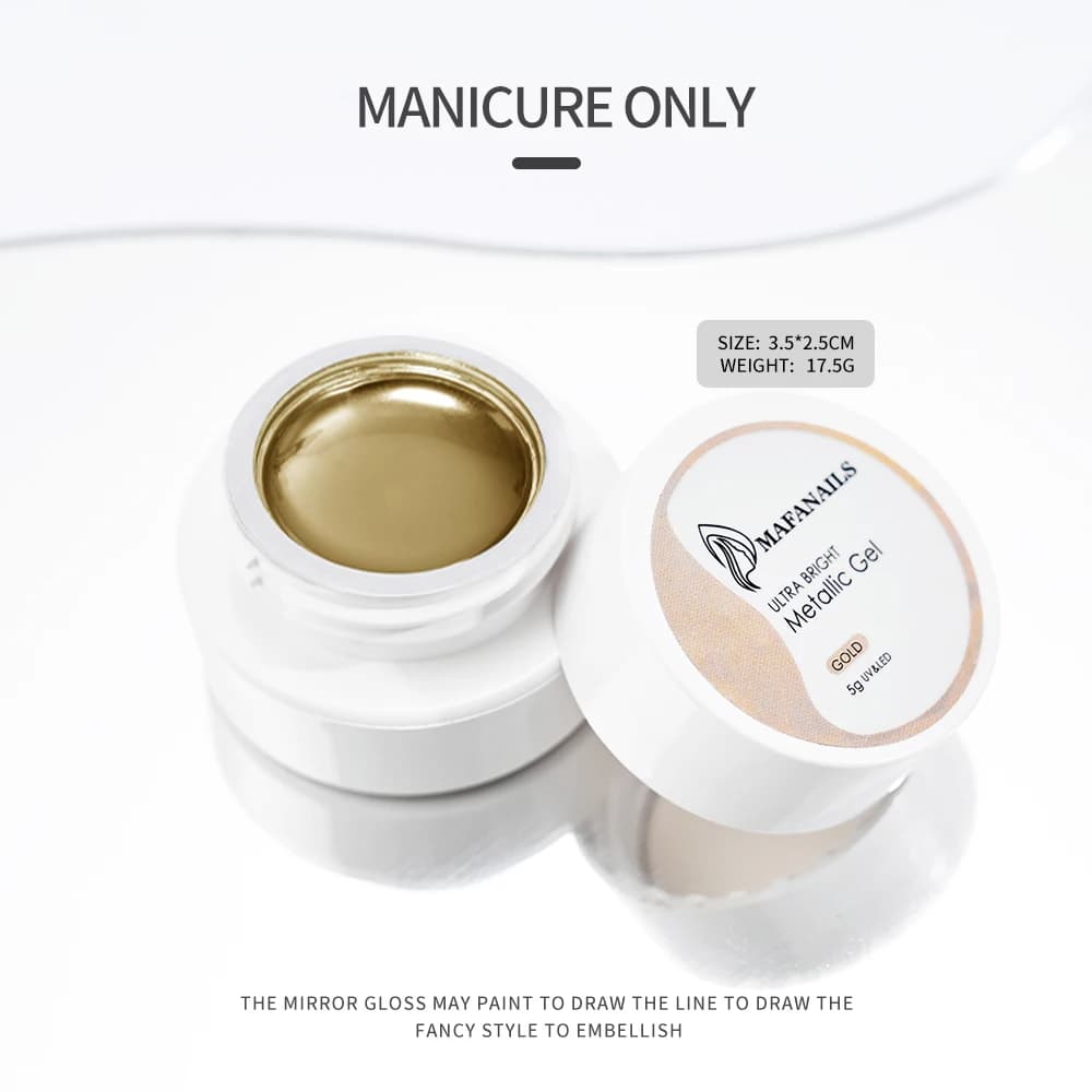 1 boîte de vernis à ongles Gel métallique effet miroir doré, ligne de Nail Art française/peinture de