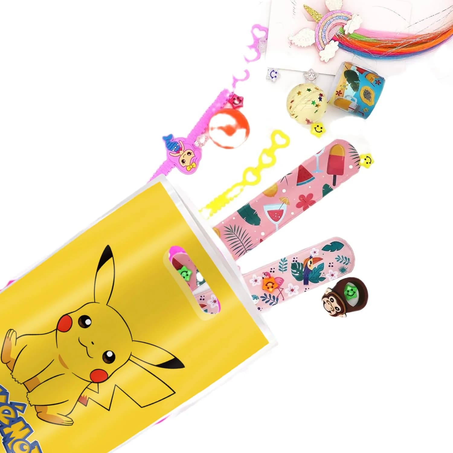 Sac cadeau d'anniversaire thème Pokemon, figurines Pokemon, sac à bonbons Pikachu, emballage cadeau 