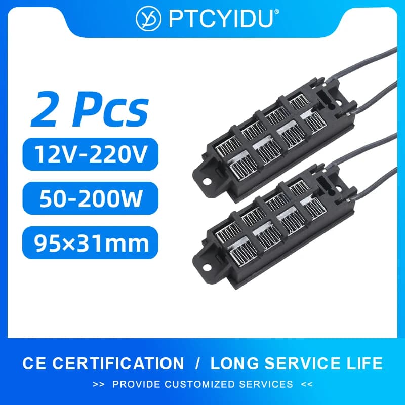 2 pièces 12V ~ 220V 50W ~ 200W incubateur chauffage PTC chauffage électrique en céramique élément ch
