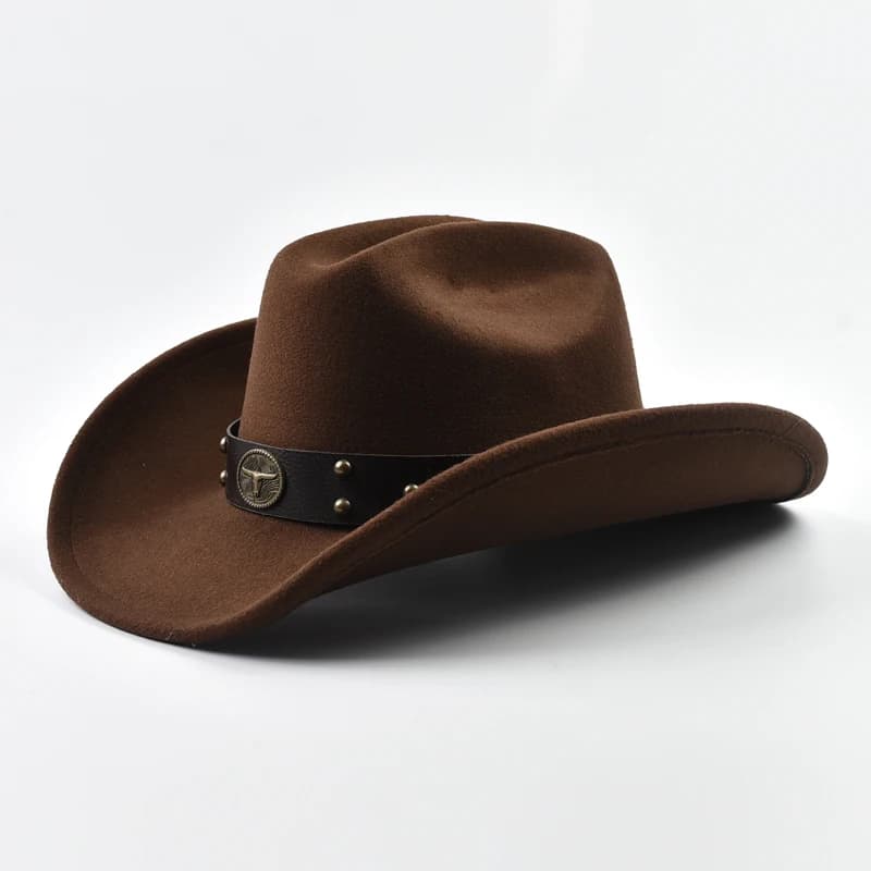Hommes femmes Vintage grand bord Western Cowboy chapeau Gentleman Cowgirl Jazz chapeau Cloche église
