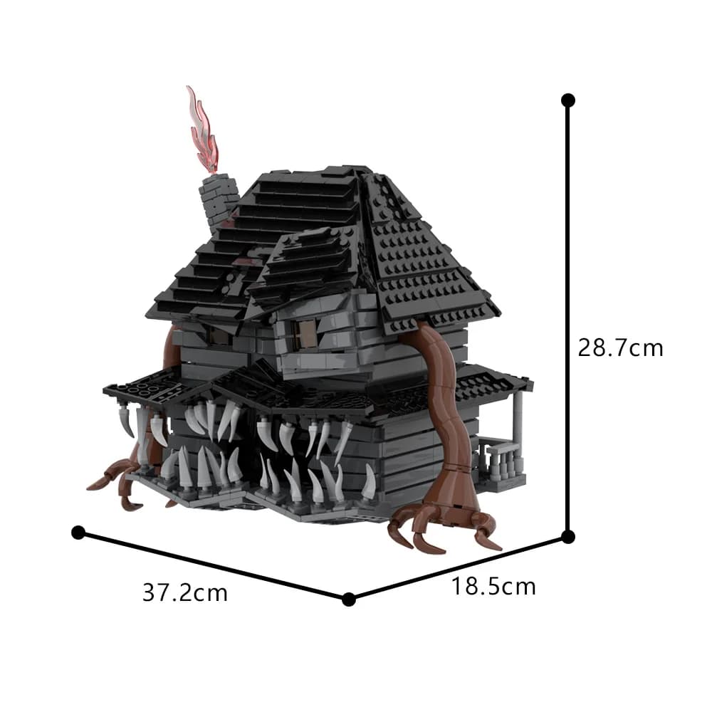 MOC-décennie s de construction de maison de monstre d'horreur pour enfants, modèle de briques d'arch