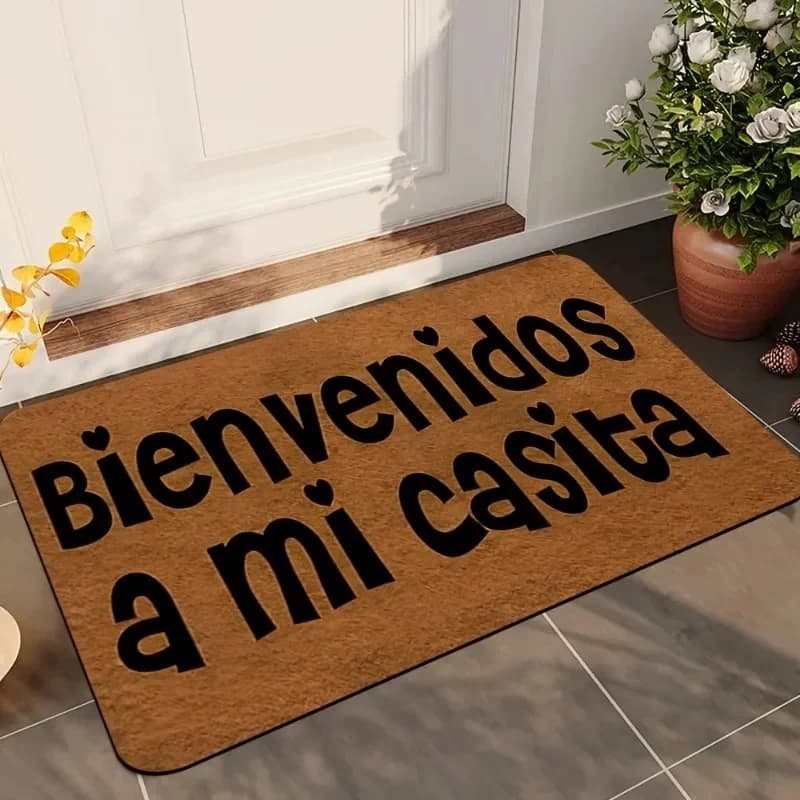 Bienvenidos A Mi Casita Doormat Tapis de bienvenue espagnol pour la porte d'entrée, tapis de sol ant