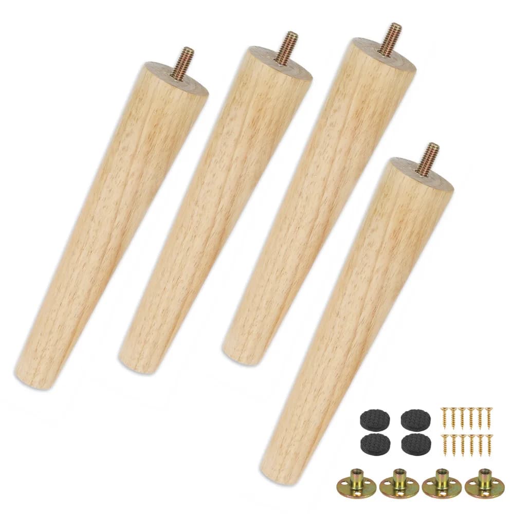 Kit de pieds de meubles en bois massif, 4 pièces, hauteur 8/15/20cm, pieds de Table obliques/droites