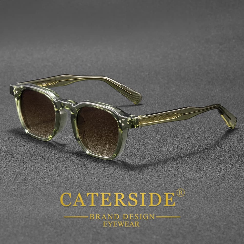 Lunettes de soleil rétro punk CATERSIDE pour hommes, monture carrée petite, design personnalisé, lun