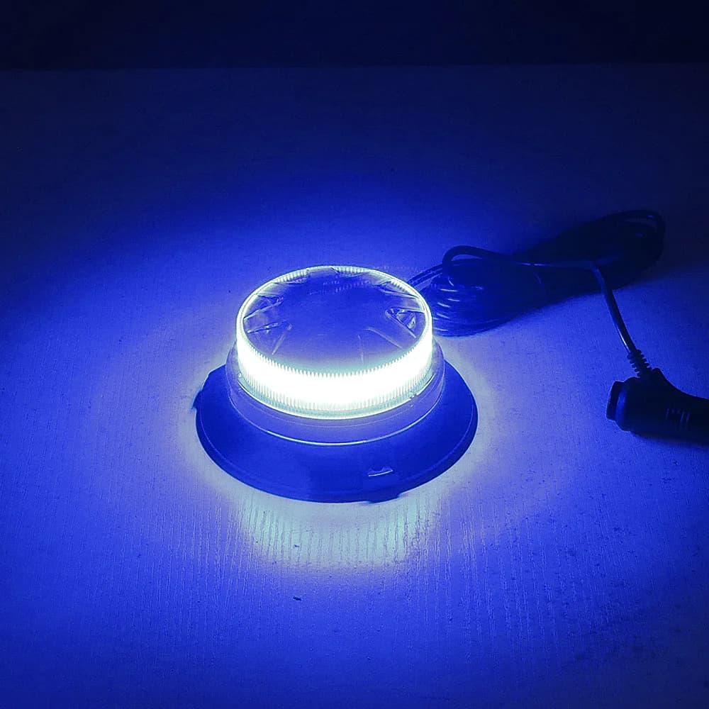 Base magnétique LED bleu lumière stroboscopique d'urgence voiture Police toit clignotant voyant d'av