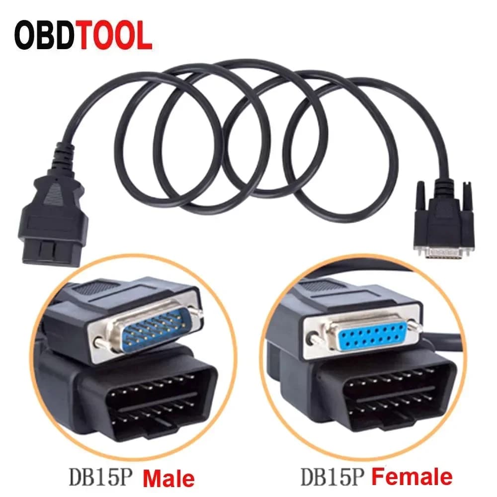 Adaptateur OBD2 16 broches vers DB15 broches, câble d'extension de voiture mâle DP 15 broches, Inter