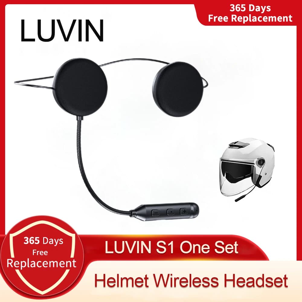 LUVIN l's-Casque de Moto Bluetooth Sans Fil, Oreillette Stéréo, Interphone Mains Libres, Batterie Lo